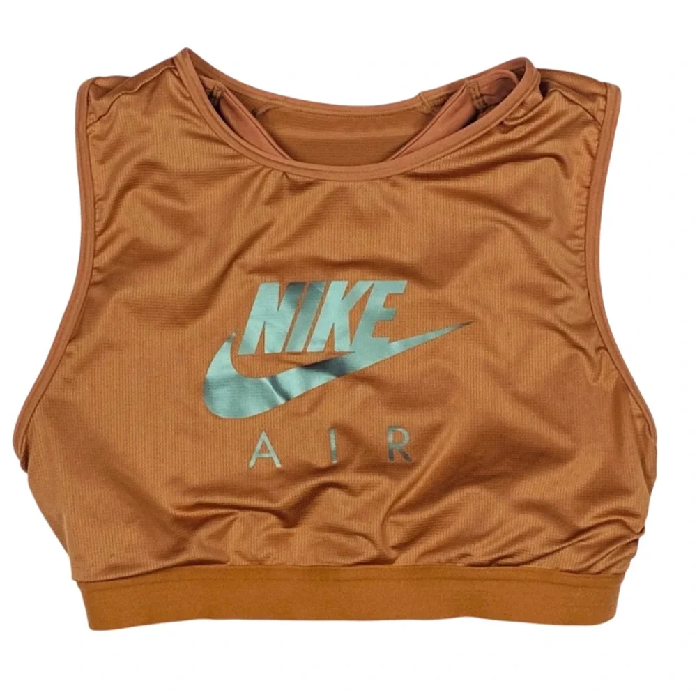 Nike Women's Air Dri-Fit Swoosh Sports Bra DM0643-215 Mineral Brown Size X-Large - Picture 9 of 12